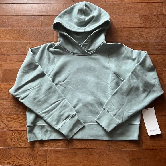 💙LULULEMON LOUNGEFUL CROPPED HOODIE/JACKET-SILVER BLUE-14💙 - Picture 2 of 13